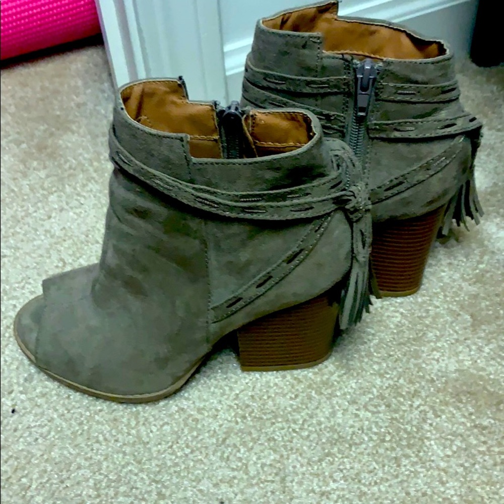 Suede heeled booties